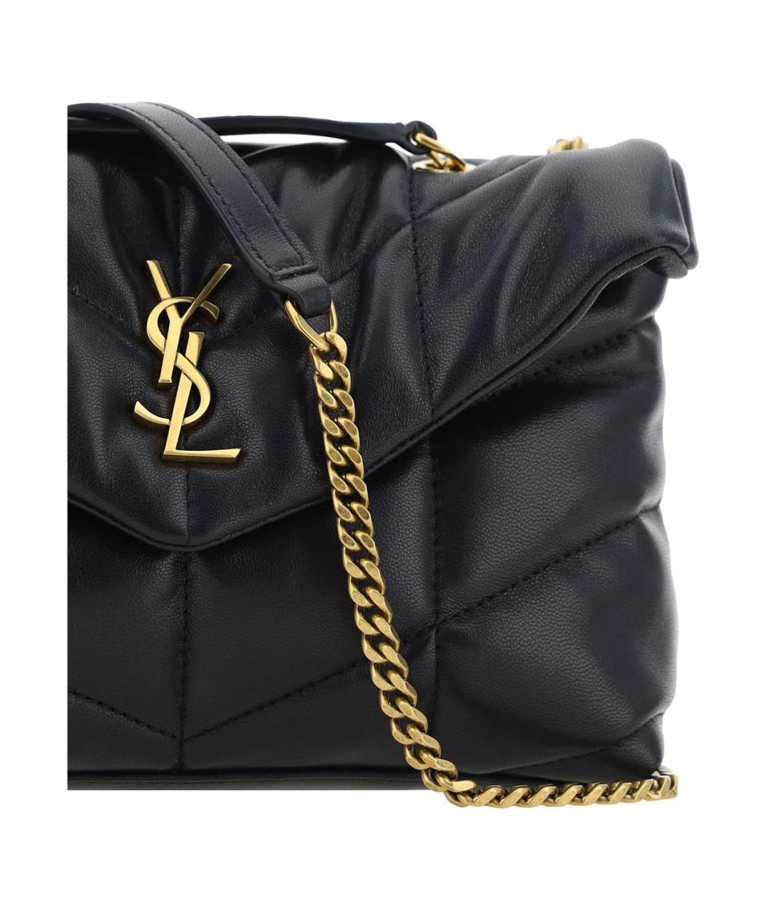 SAINT LAURENT Черная кожаная сумка через плечо, фото 4