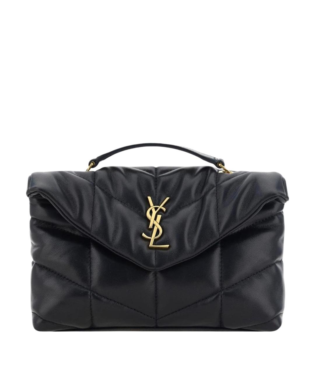 SAINT LAURENT Черная кожаная сумка через плечо, фото 1