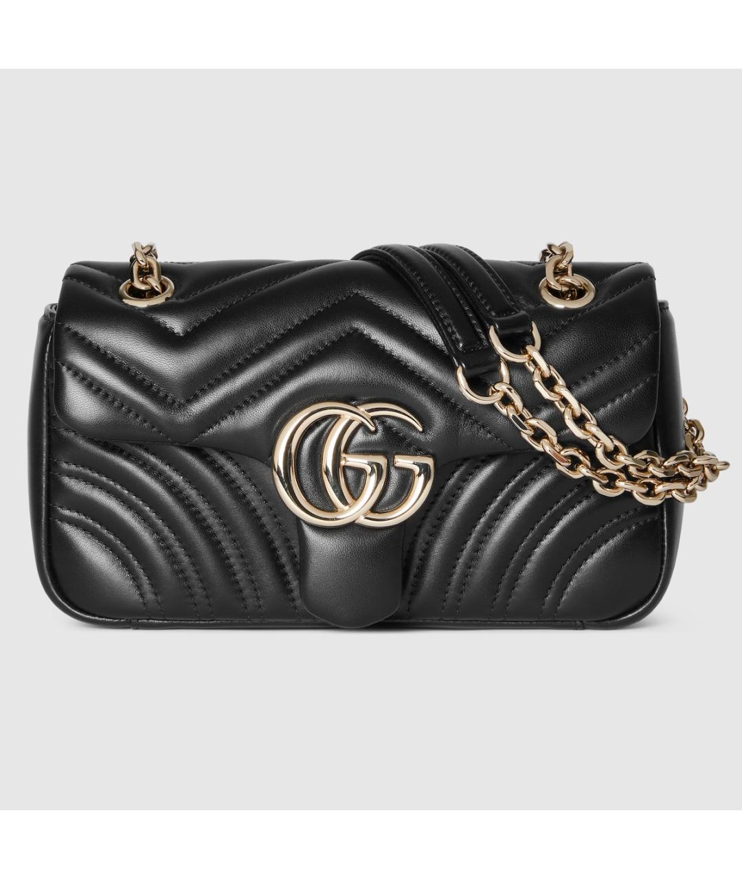 GUCCI Черная кожаная сумка через плечо, фото 6