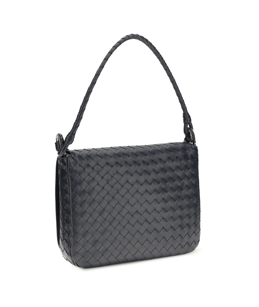 BOTTEGA VENETA Темно-синяя кожаная сумка на плечо, фото 3