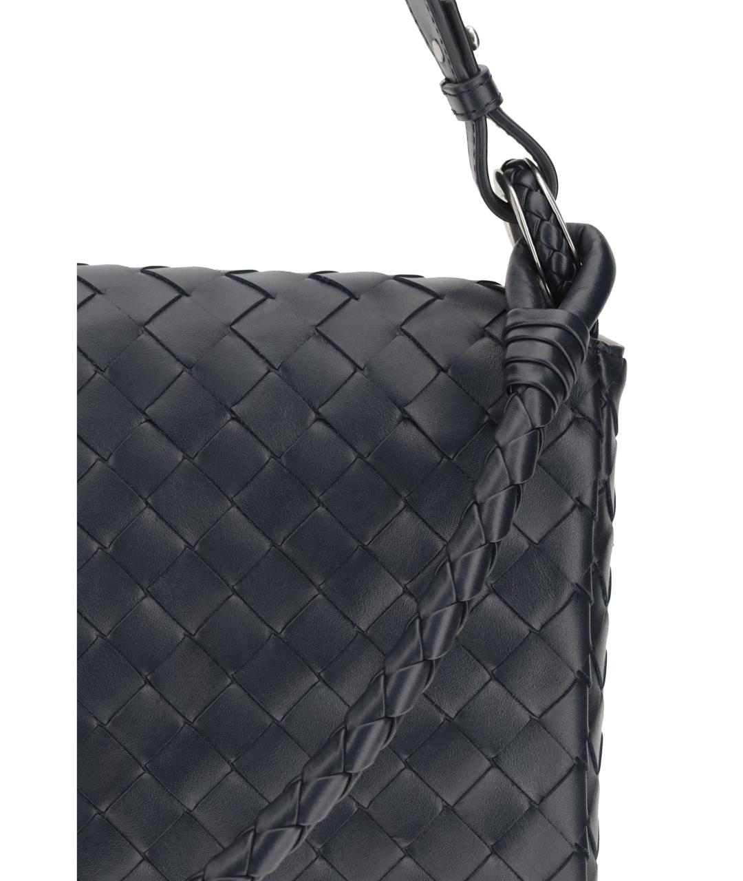 BOTTEGA VENETA Темно-синяя кожаная сумка на плечо, фото 4