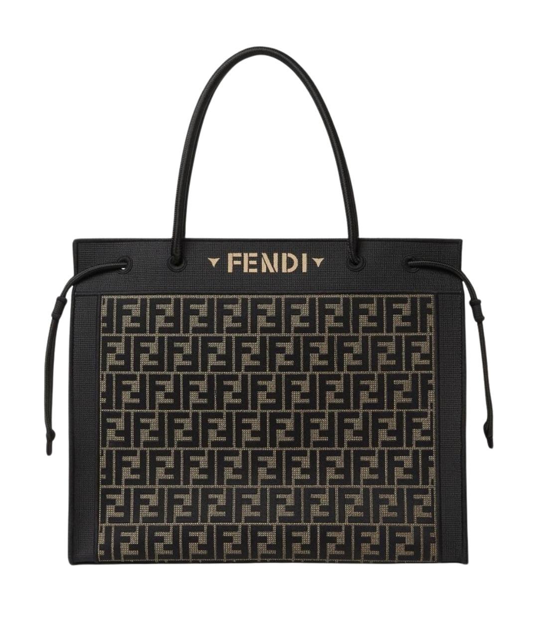 FENDI Коричневая сумка тоут из канвы, фото 1
