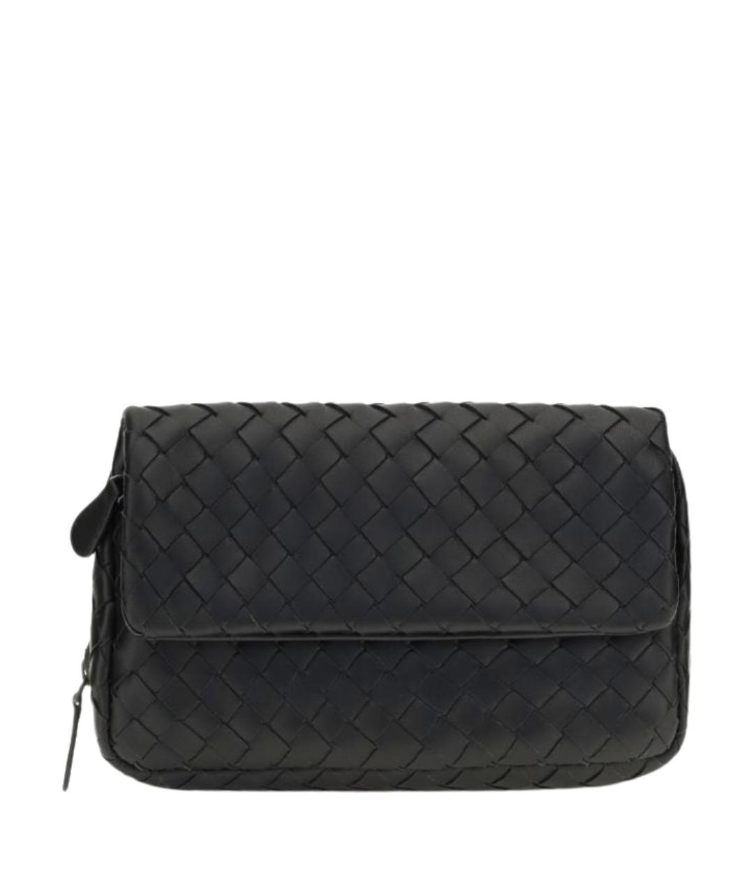 BOTTEGA VENETA Черная кожаная сумка через плечо, фото 1