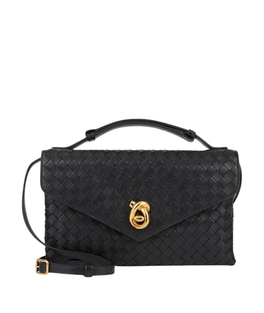 BOTTEGA VENETA Черная кожаная сумка с короткими ручками, фото 1
