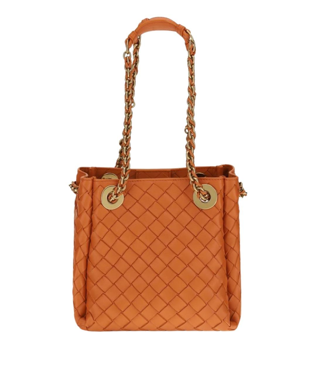 BOTTEGA VENETA Оранжевая кожаная сумка тоут, фото 1