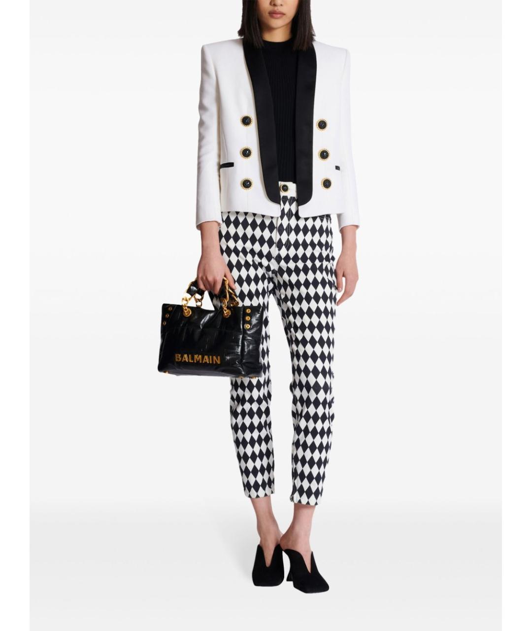 BALMAIN Черная кожаная сумка тоут, фото 4