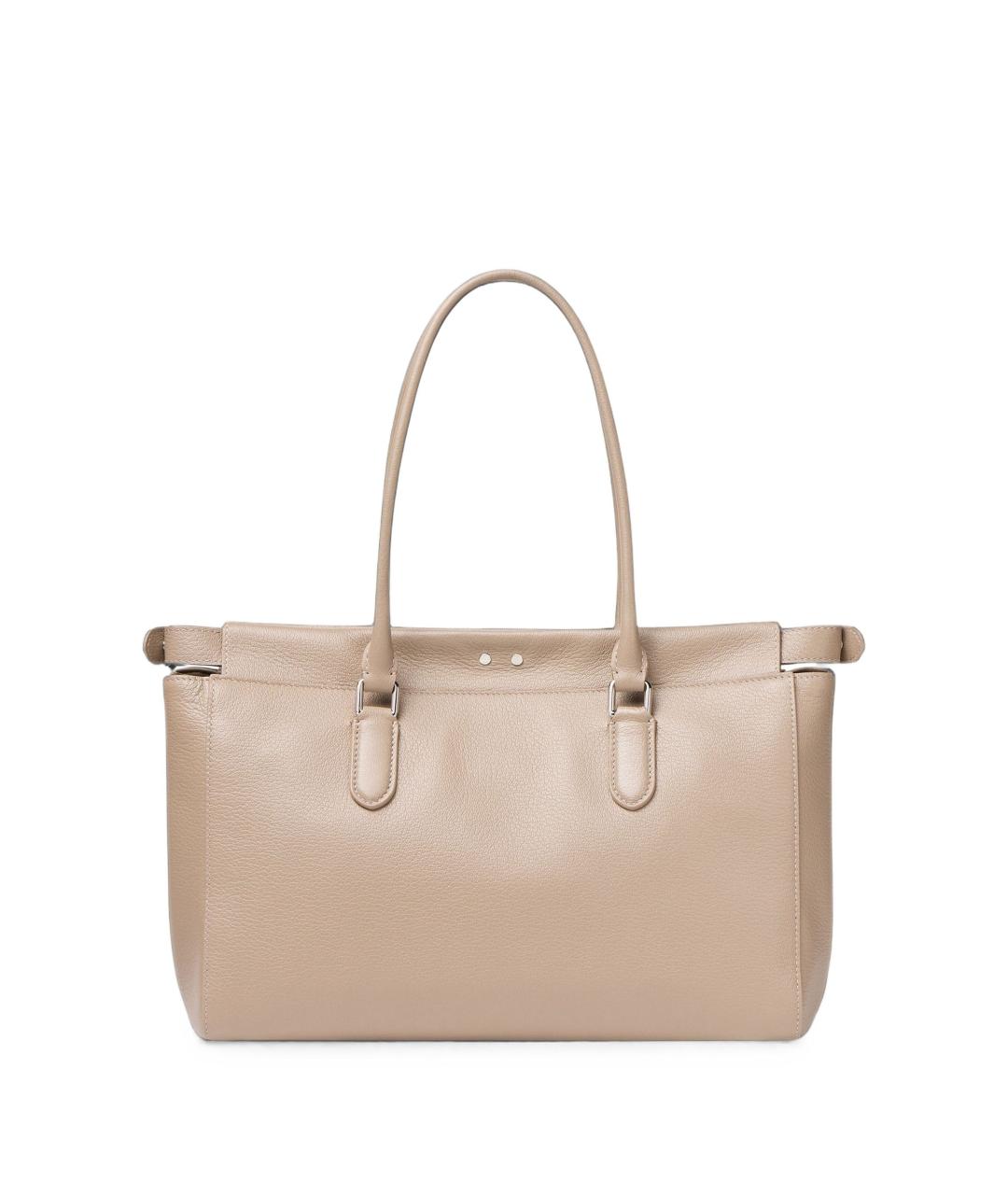 FENDI Бежевая кожаная сумка тоут, фото 2