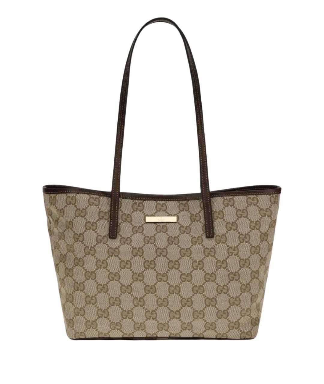 GUCCI Бежевая сумка тоут из канвы, фото 1