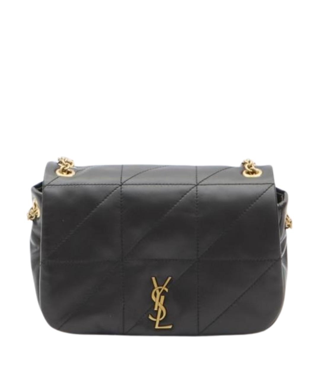 SAINT LAURENT Черная кожаная сумка через плечо, фото 1
