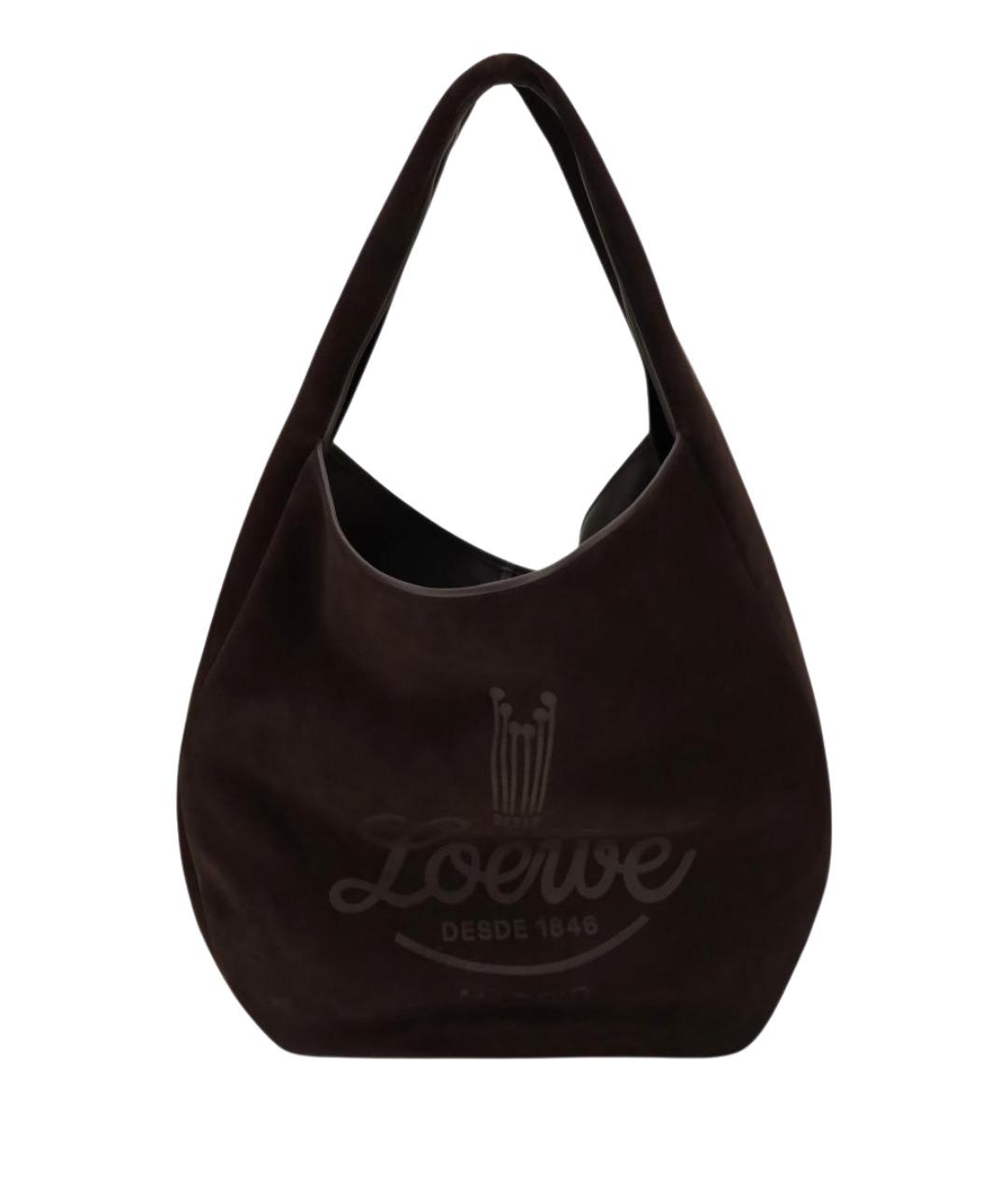 LOEWE Коричневая замшевая сумка на плечо, фото 1