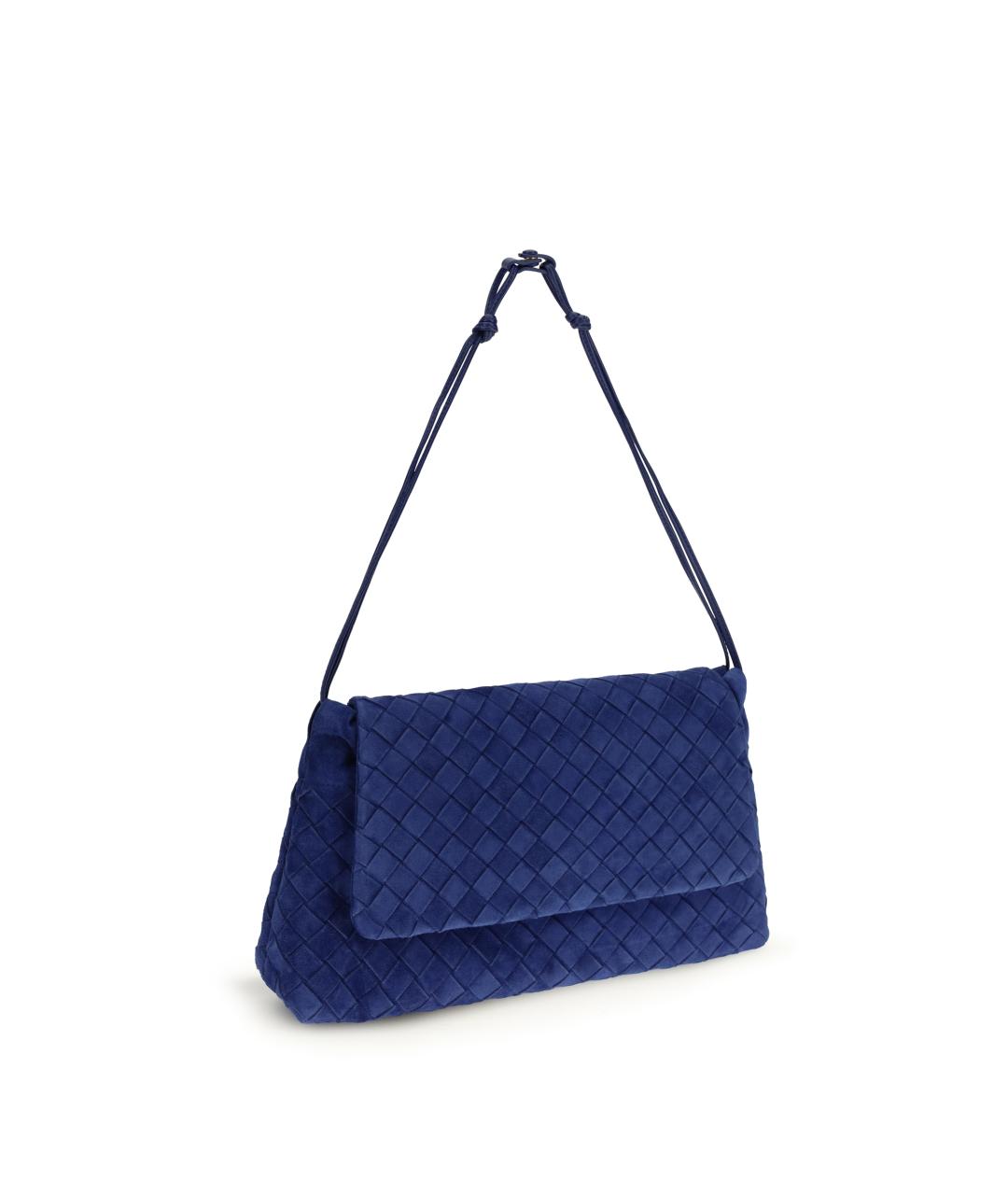 BOTTEGA VENETA Синяя замшевая сумка через плечо, фото 2