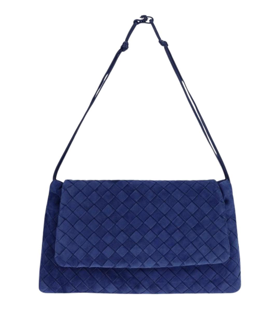 BOTTEGA VENETA Синяя замшевая сумка через плечо, фото 1