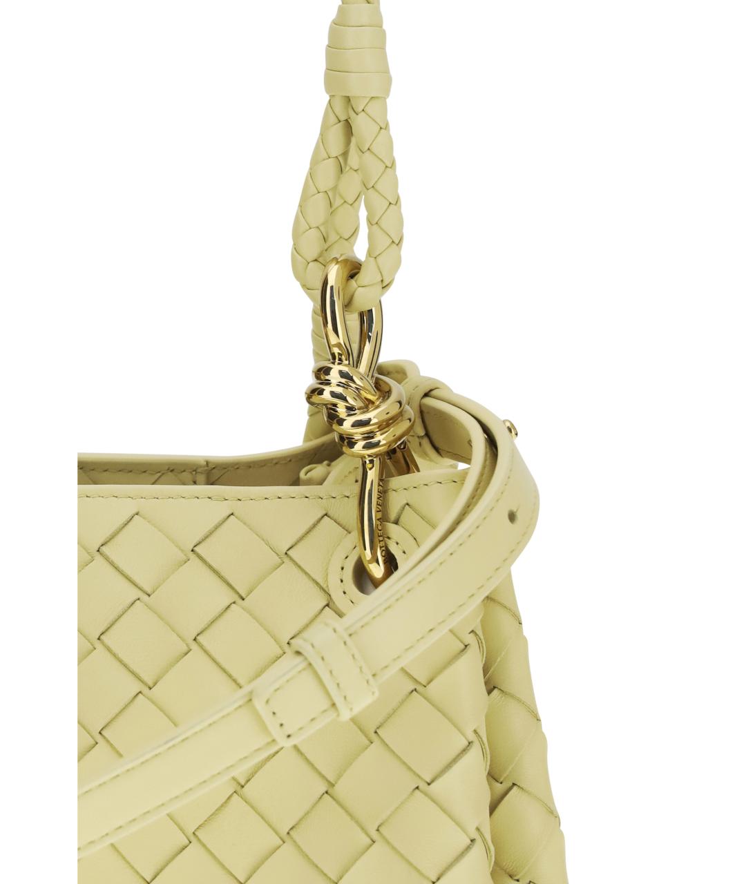 BOTTEGA VENETA Желтая кожаная сумка через плечо, фото 4