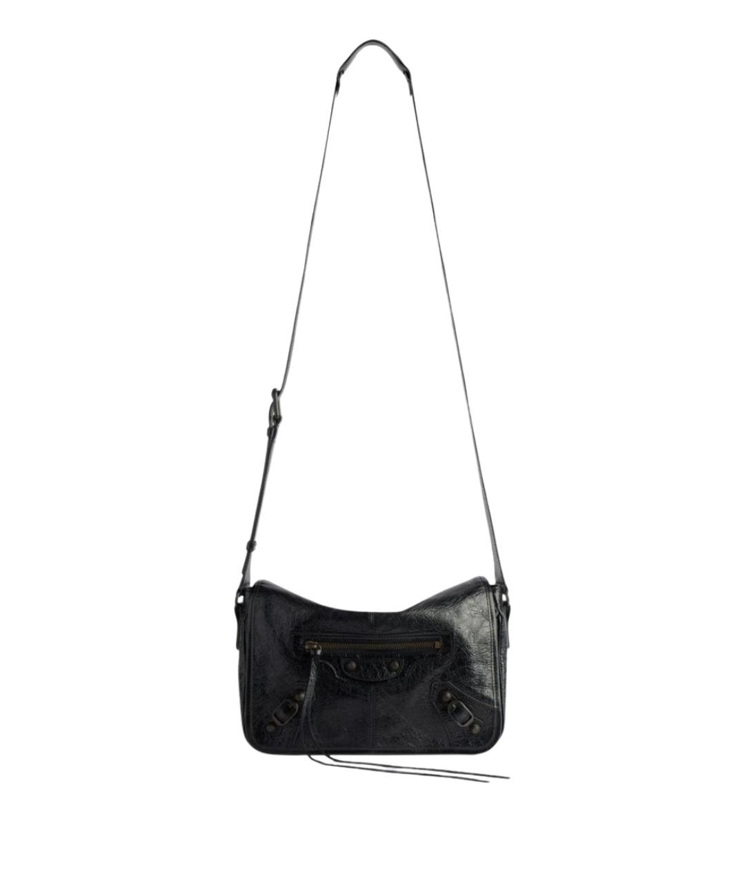 BALENCIAGA Черная кожаная сумка на плечо, фото 1