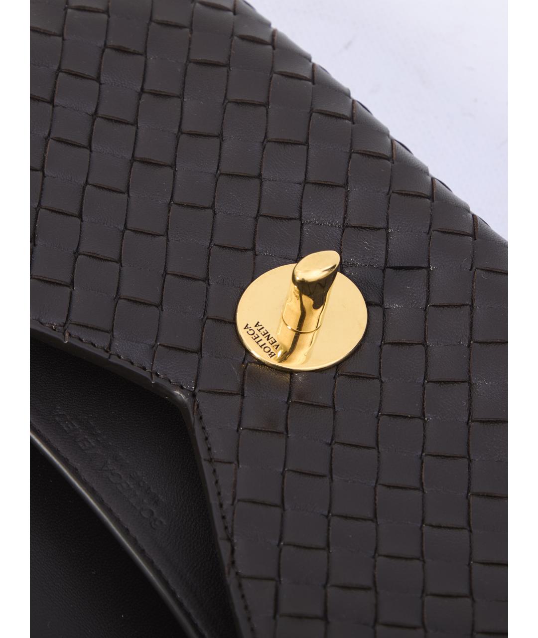 BOTTEGA VENETA Коричневая кожаная сумка с короткими ручками, фото 4