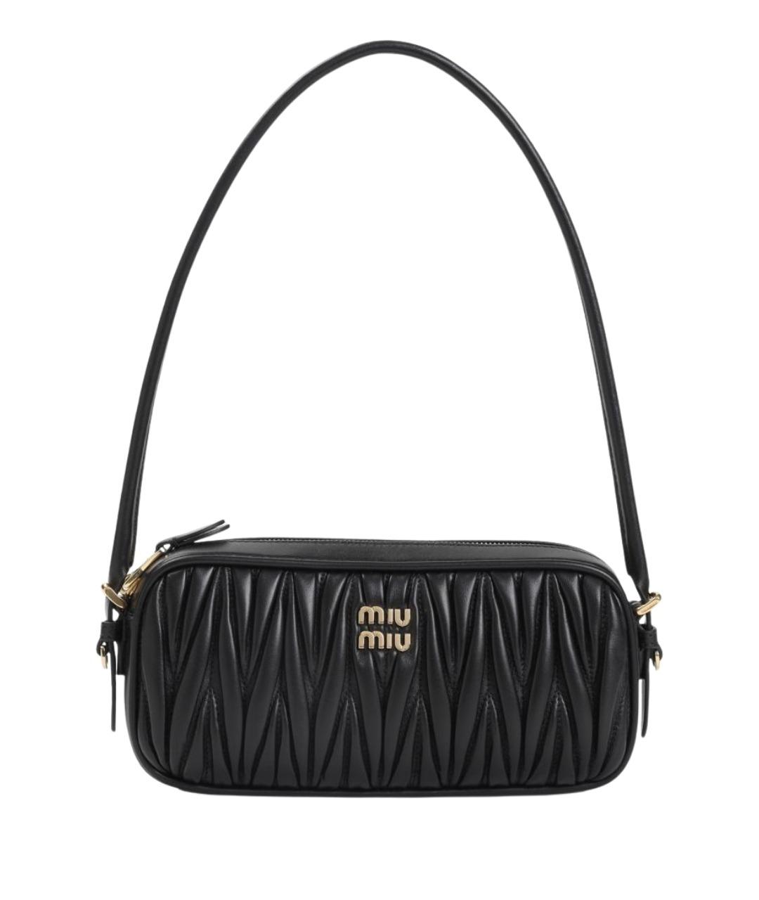 MIU MIU Черная кожаная сумка через плечо, фото 1