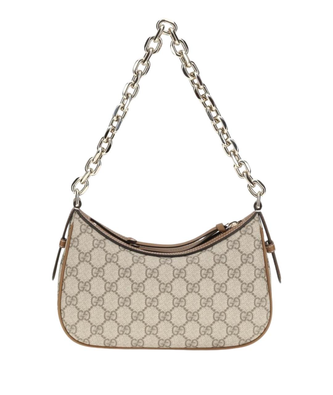 GUCCI Бежевая сумка через плечо из канвы, фото 1