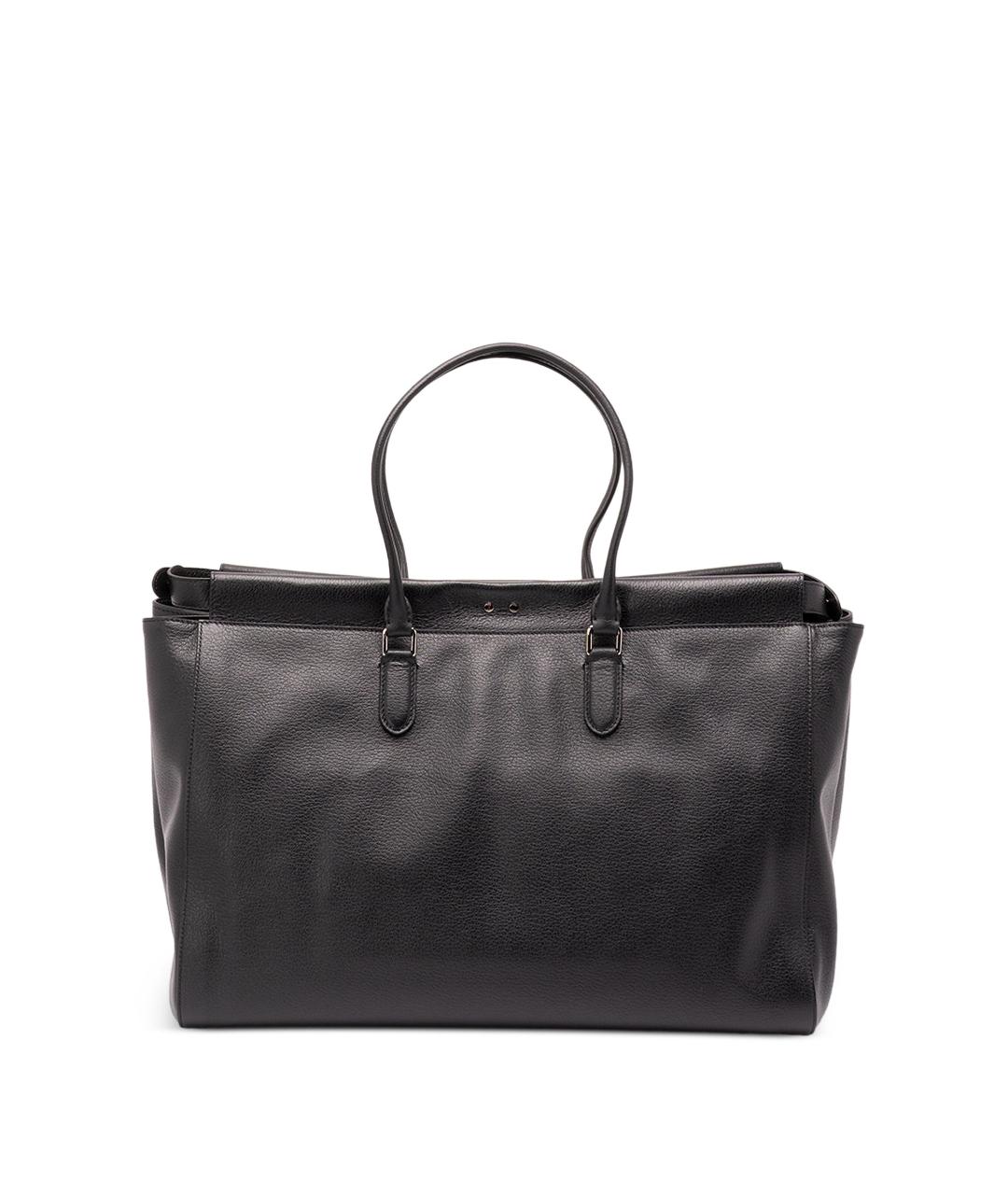 FENDI Черная кожаная сумка тоут, фото 4