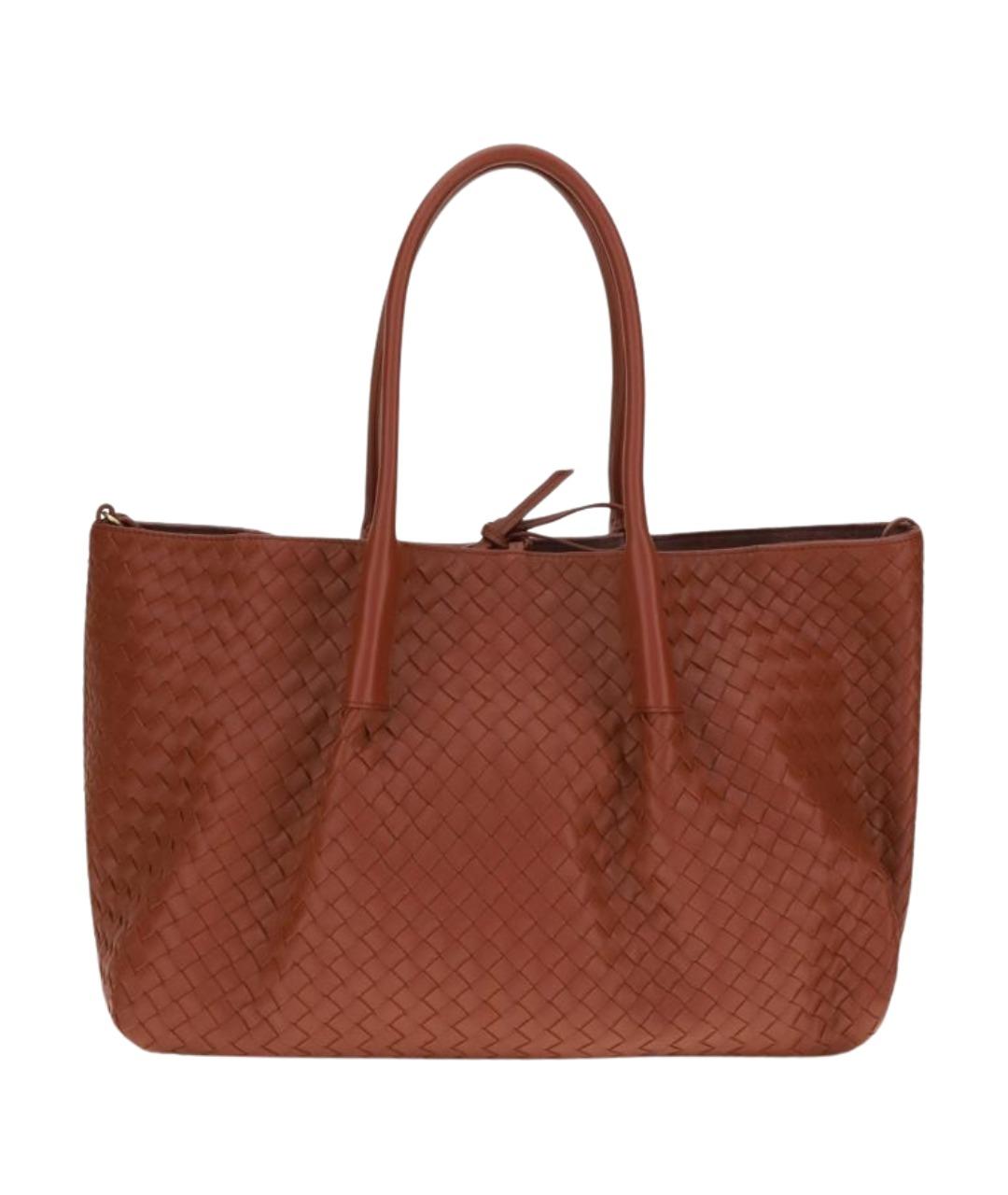 BOTTEGA VENETA Красная кожаная сумка тоут, фото 1
