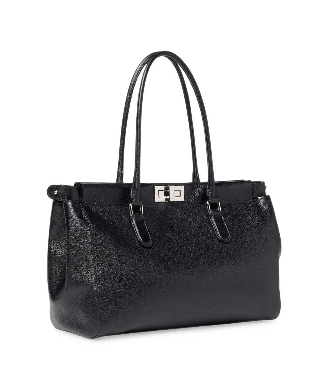 FENDI Черная кожаная сумка тоут, фото 3