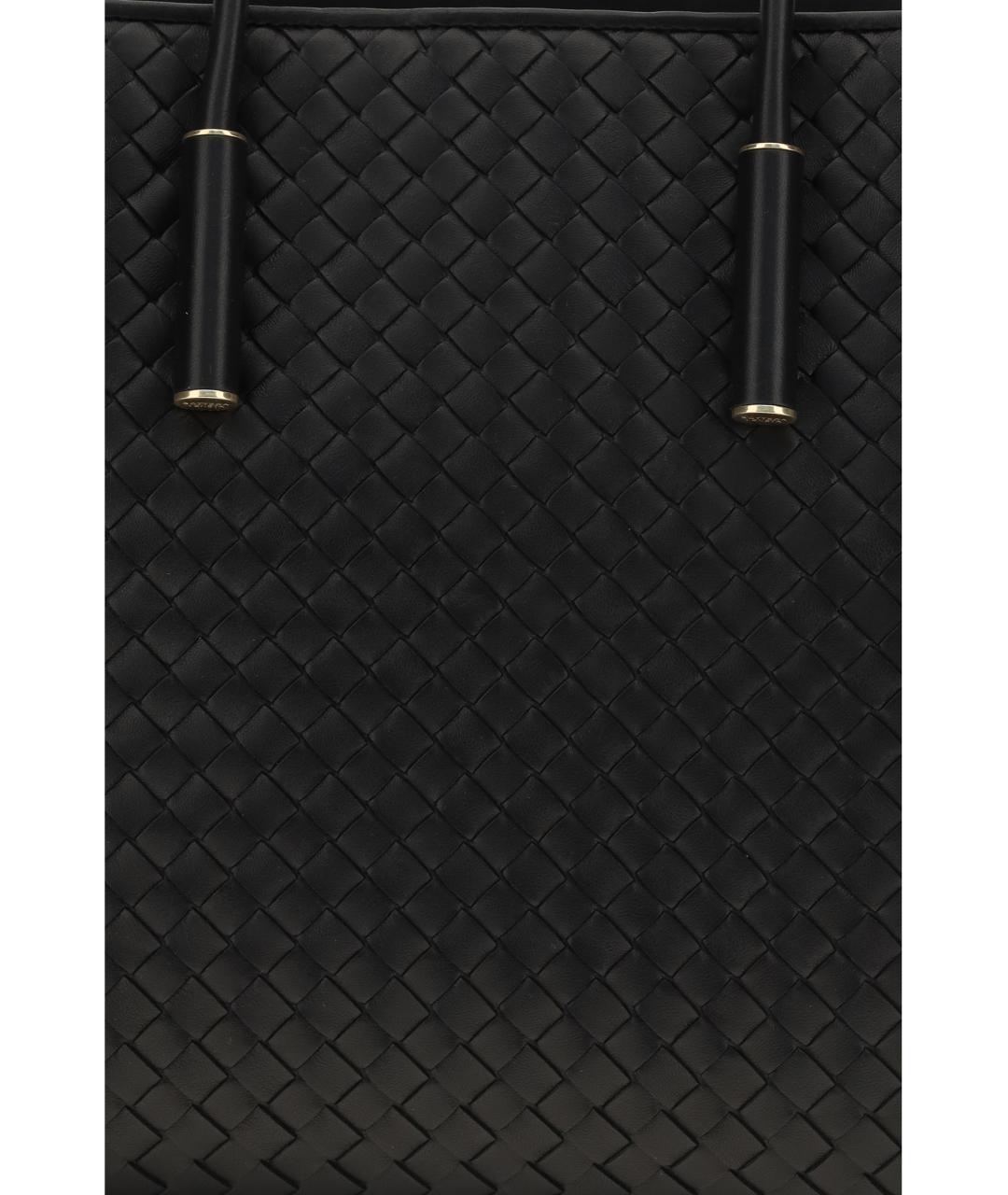 BOTTEGA VENETA Черная кожаная сумка тоут, фото 4