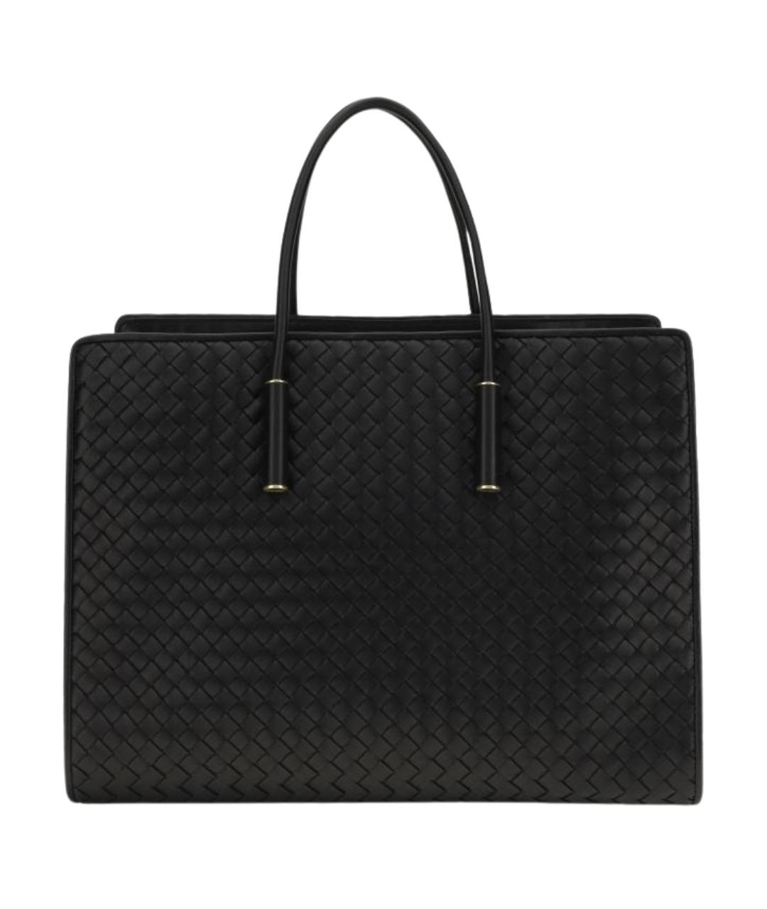 BOTTEGA VENETA Черная кожаная сумка тоут, фото 1