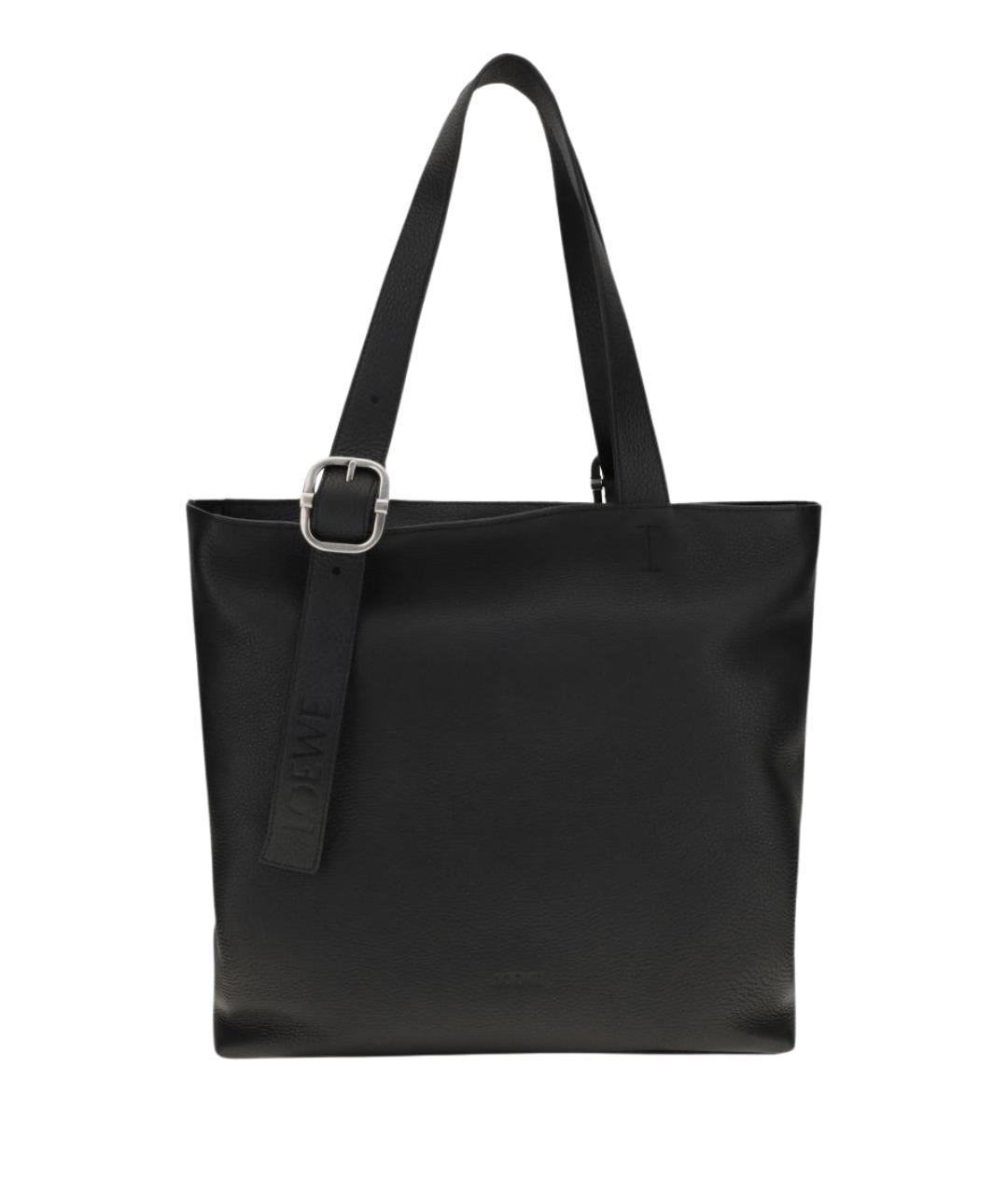 LOEWE Черная кожаная сумка тоут, фото 1