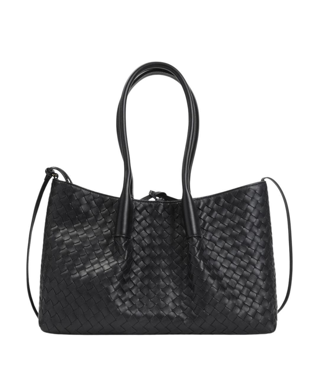 BOTTEGA VENETA Черная кожаная сумка тоут, фото 1