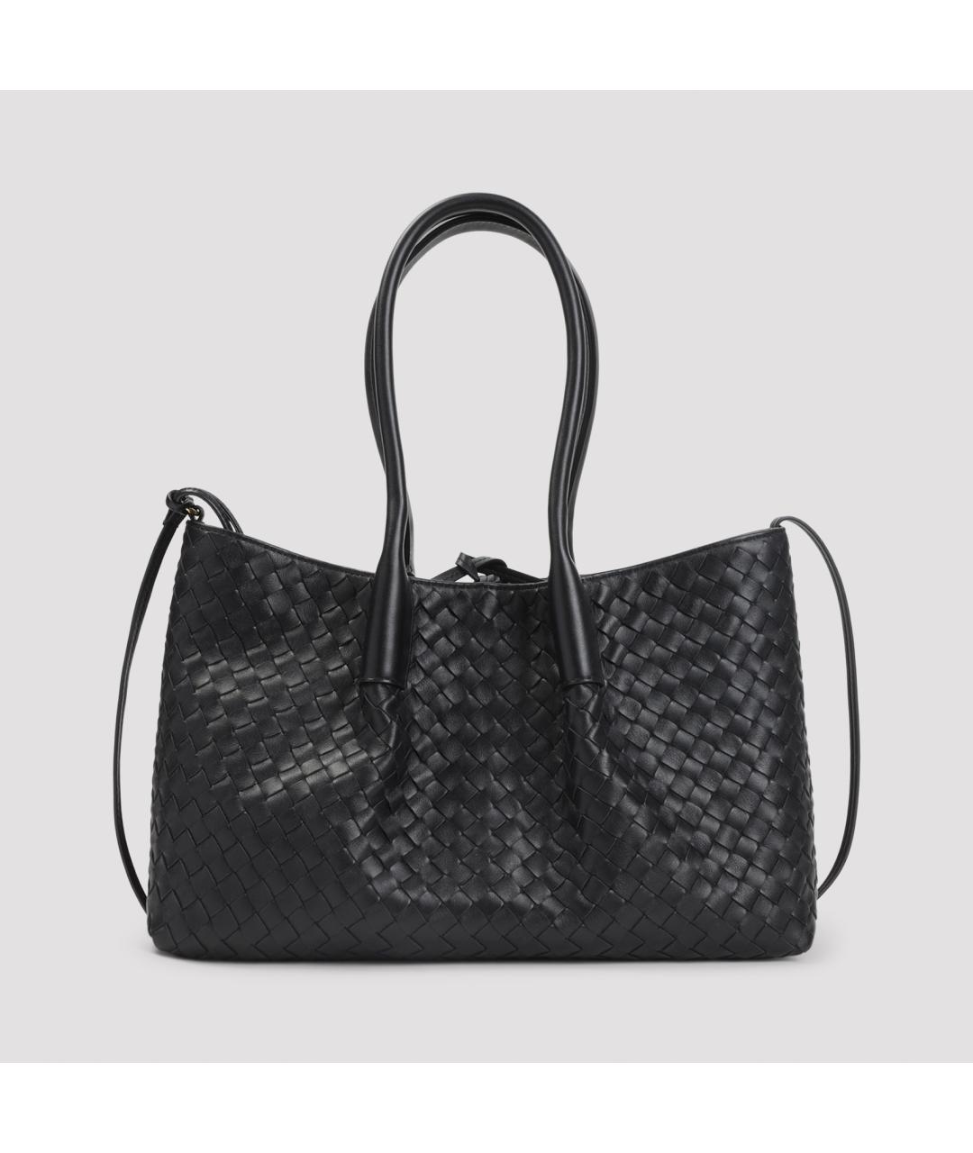BOTTEGA VENETA Черная кожаная сумка тоут, фото 2