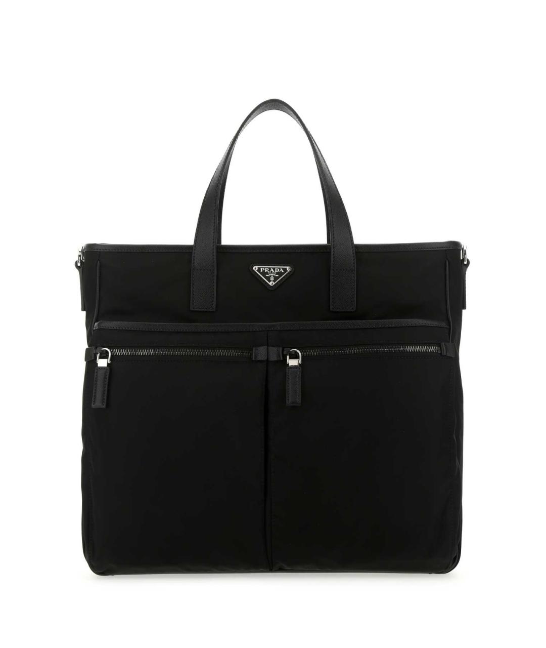 PRADA Черная нейлоновая сумка тоут, фото 1