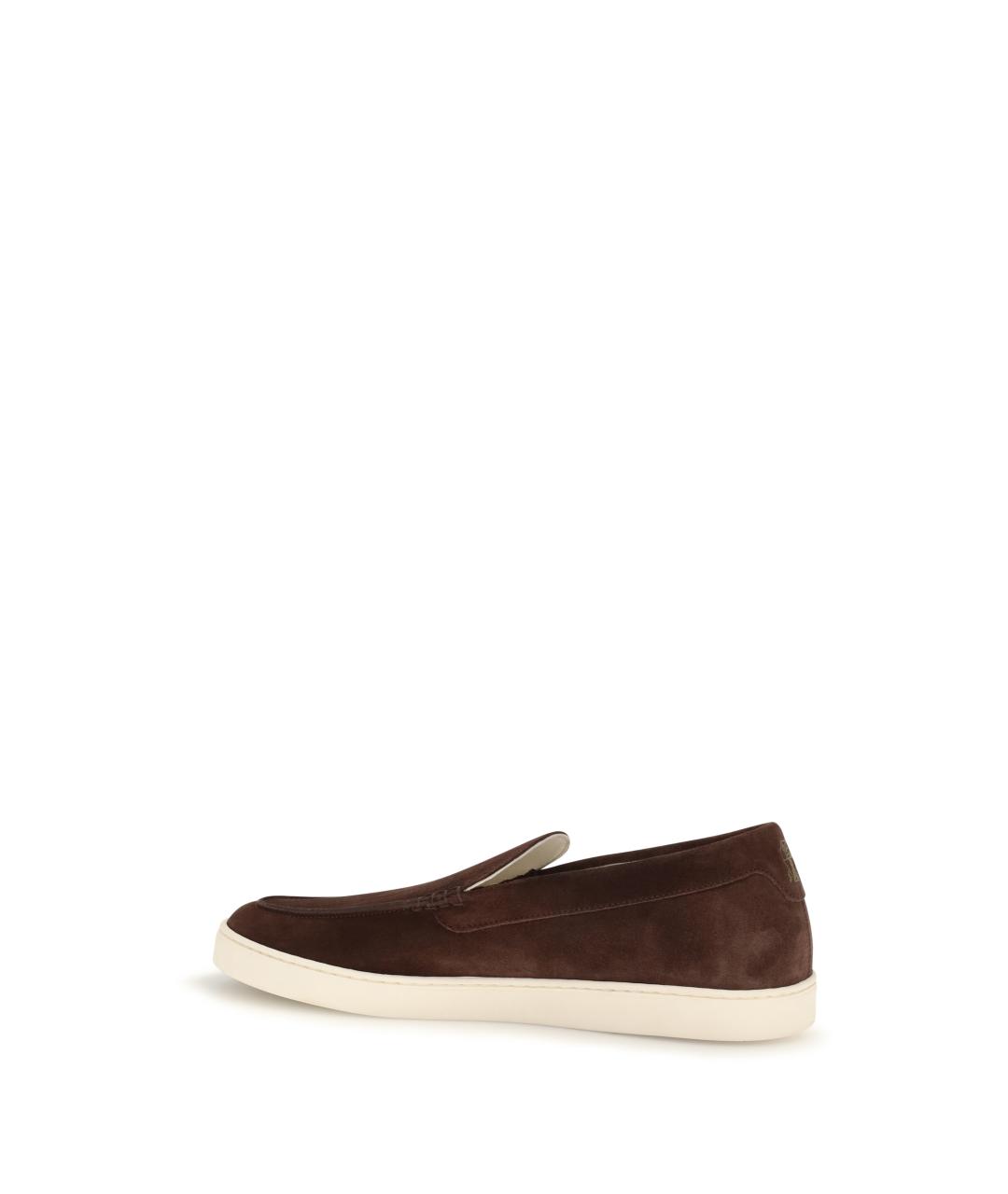 BRUNELLO CUCINELLI Бордовые кожаные лоферы, фото 3