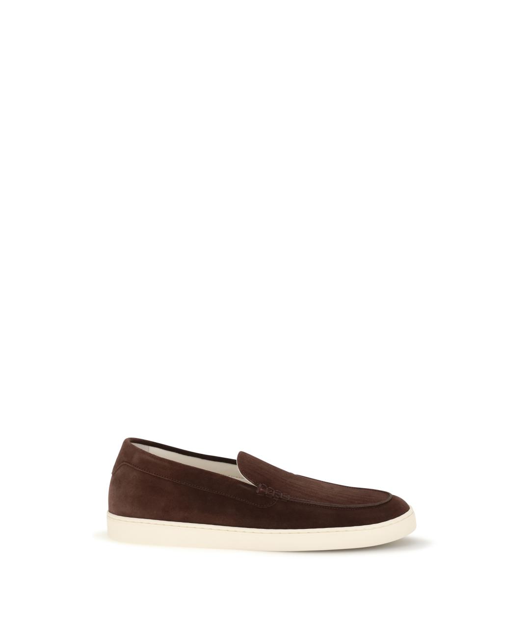 BRUNELLO CUCINELLI Бордовые кожаные лоферы, фото 1