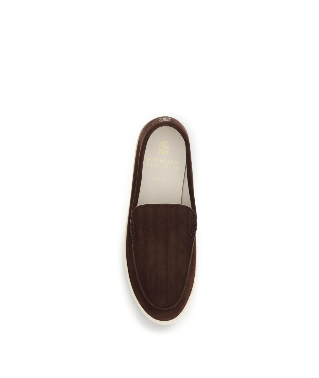 BRUNELLO CUCINELLI Бордовые кожаные лоферы, фото 4