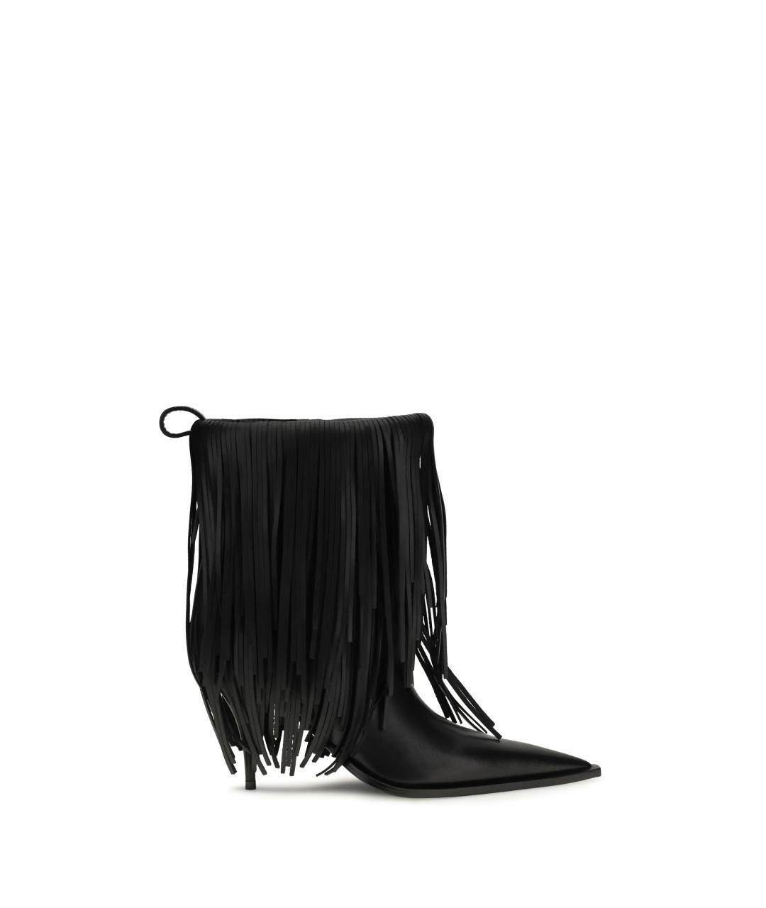 BALENCIAGA Черные кожаные ботильоны, фото 4