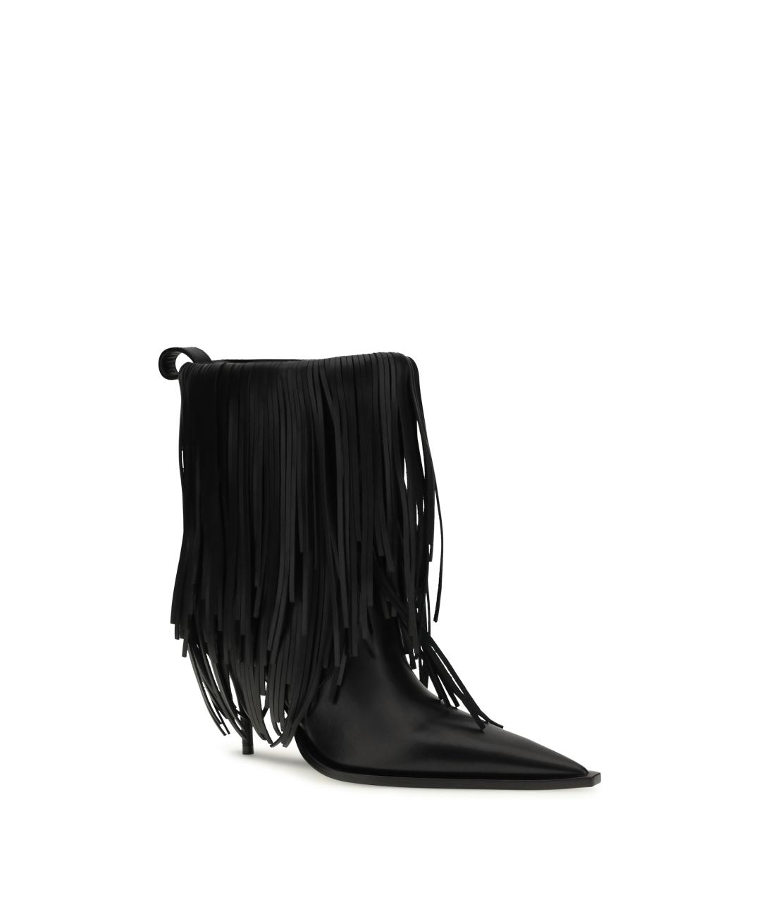 BALENCIAGA Черные кожаные ботильоны, фото 2