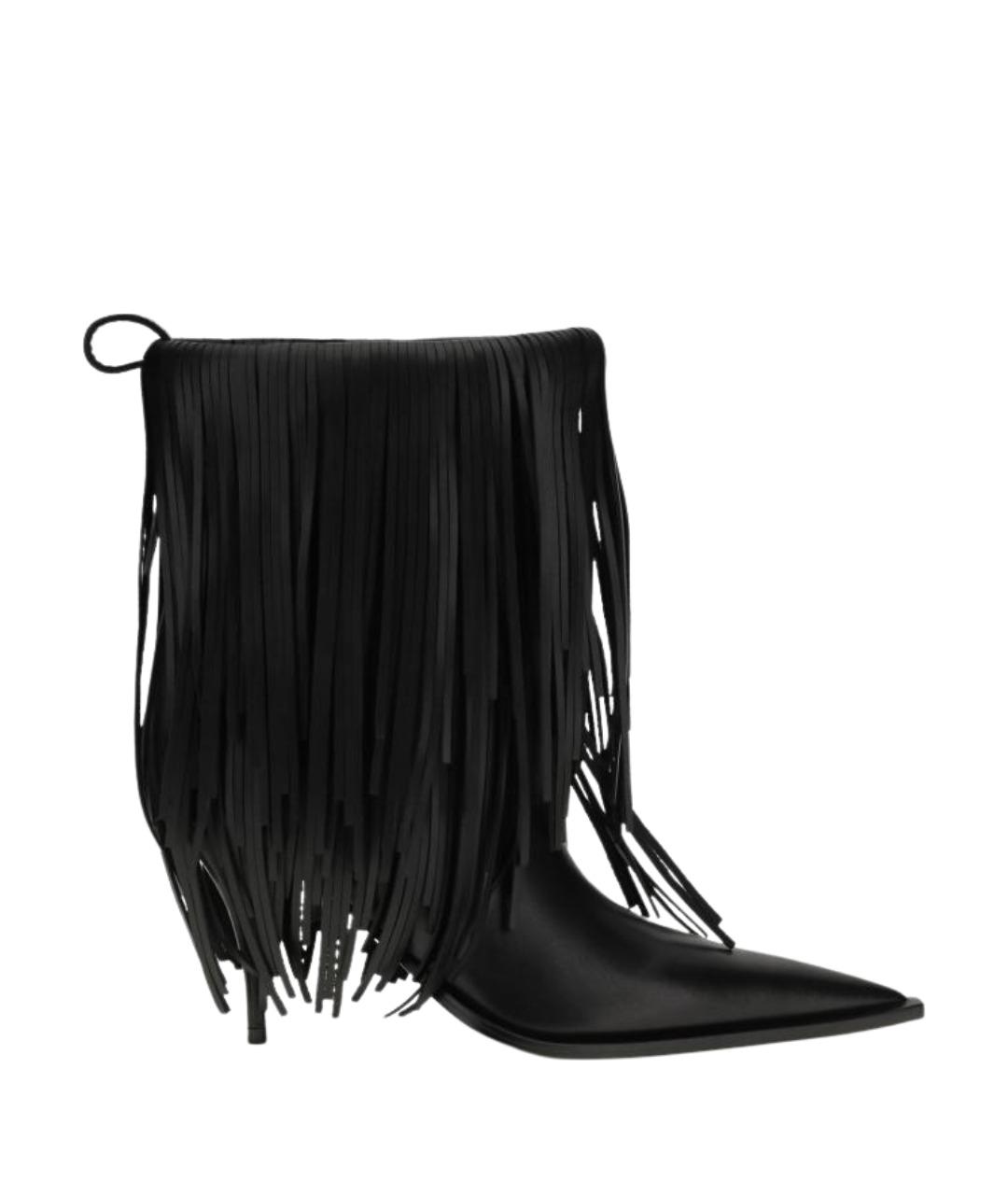 BALENCIAGA Черные кожаные ботильоны, фото 1