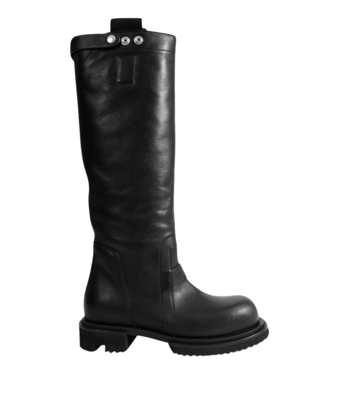 RICK OWENS Черные кожаные сапоги, фото 1