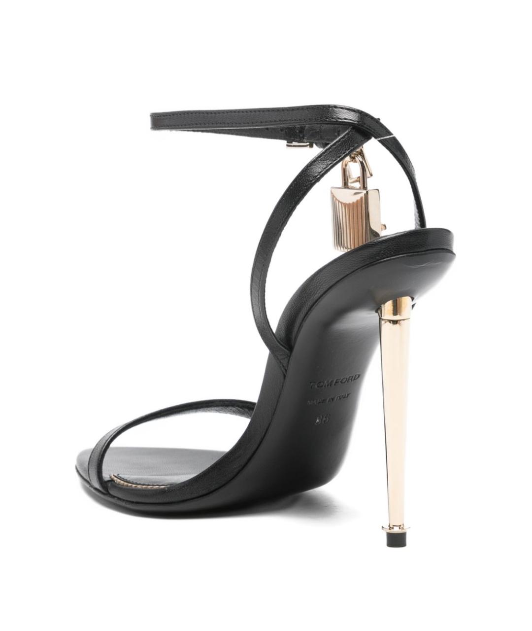 TOM FORD Черные кожаные босоножки, фото 4