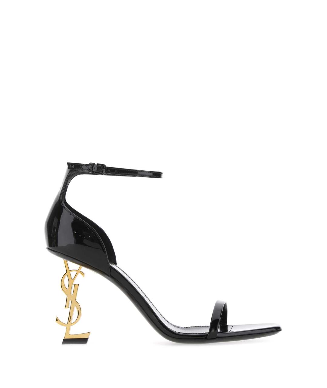 SAINT LAURENT Черные босоножки из лакированной кожи, фото 6