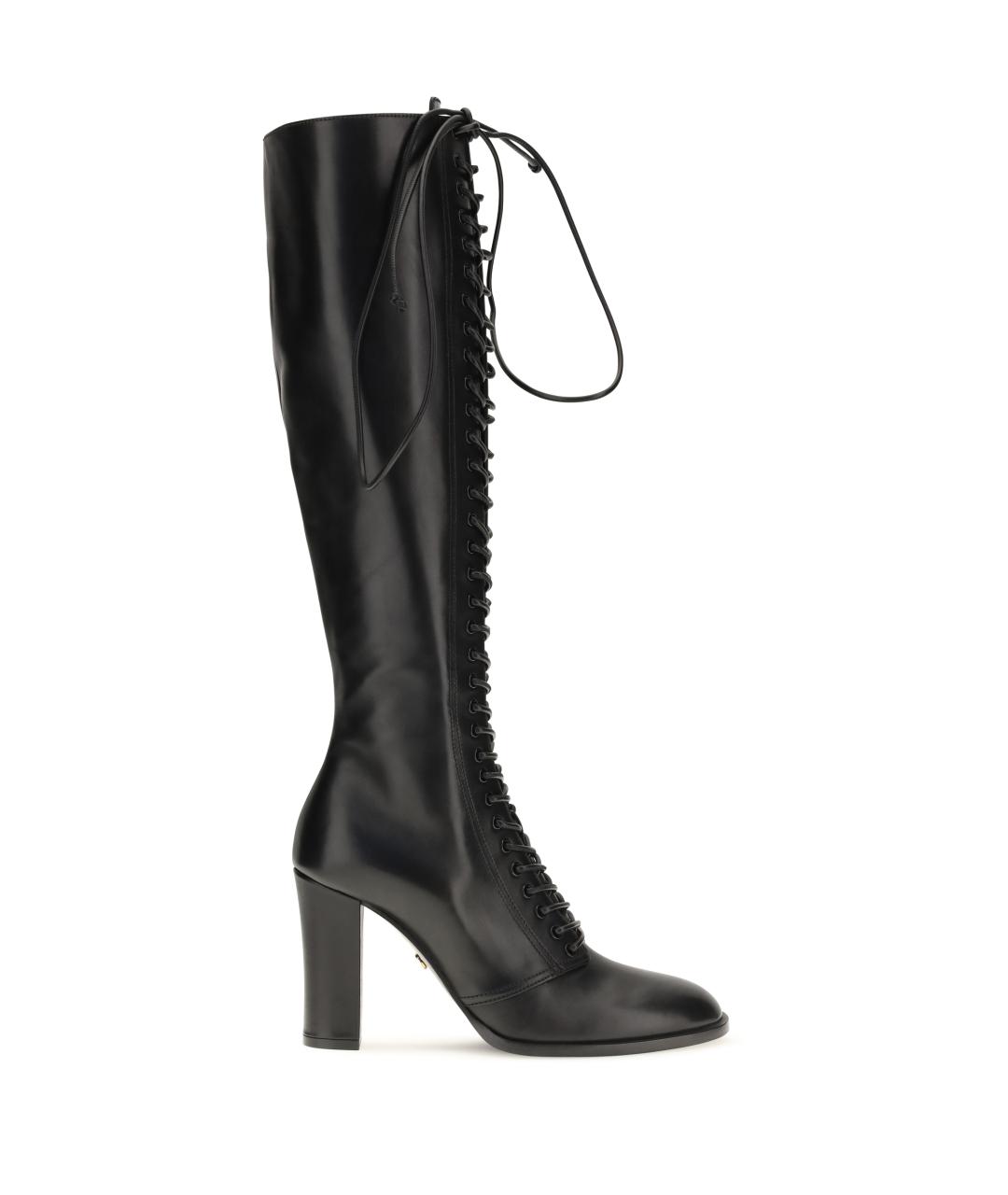 DOLCE&GABBANA Черные кожаные сапоги, фото 4