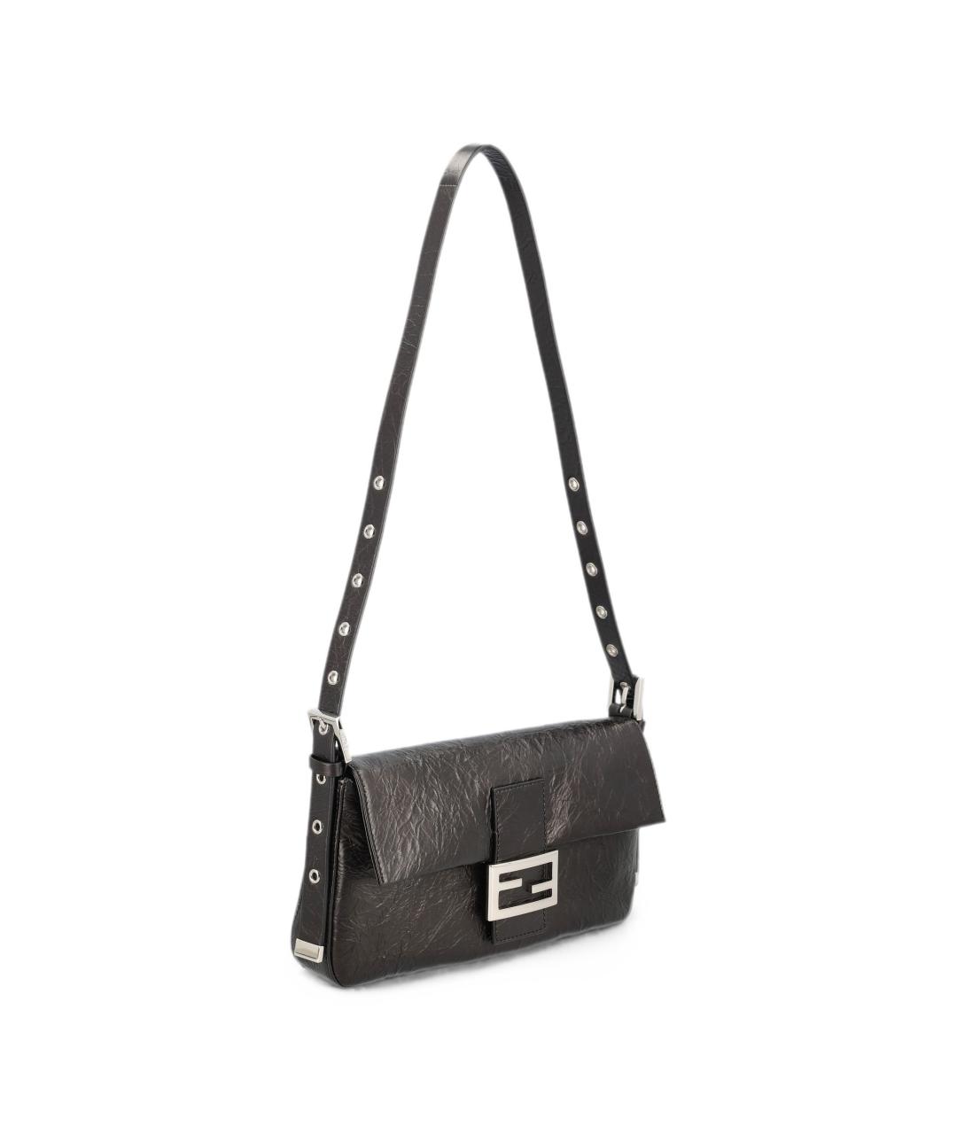 FENDI Черная кожаная сумка через плечо, фото 2