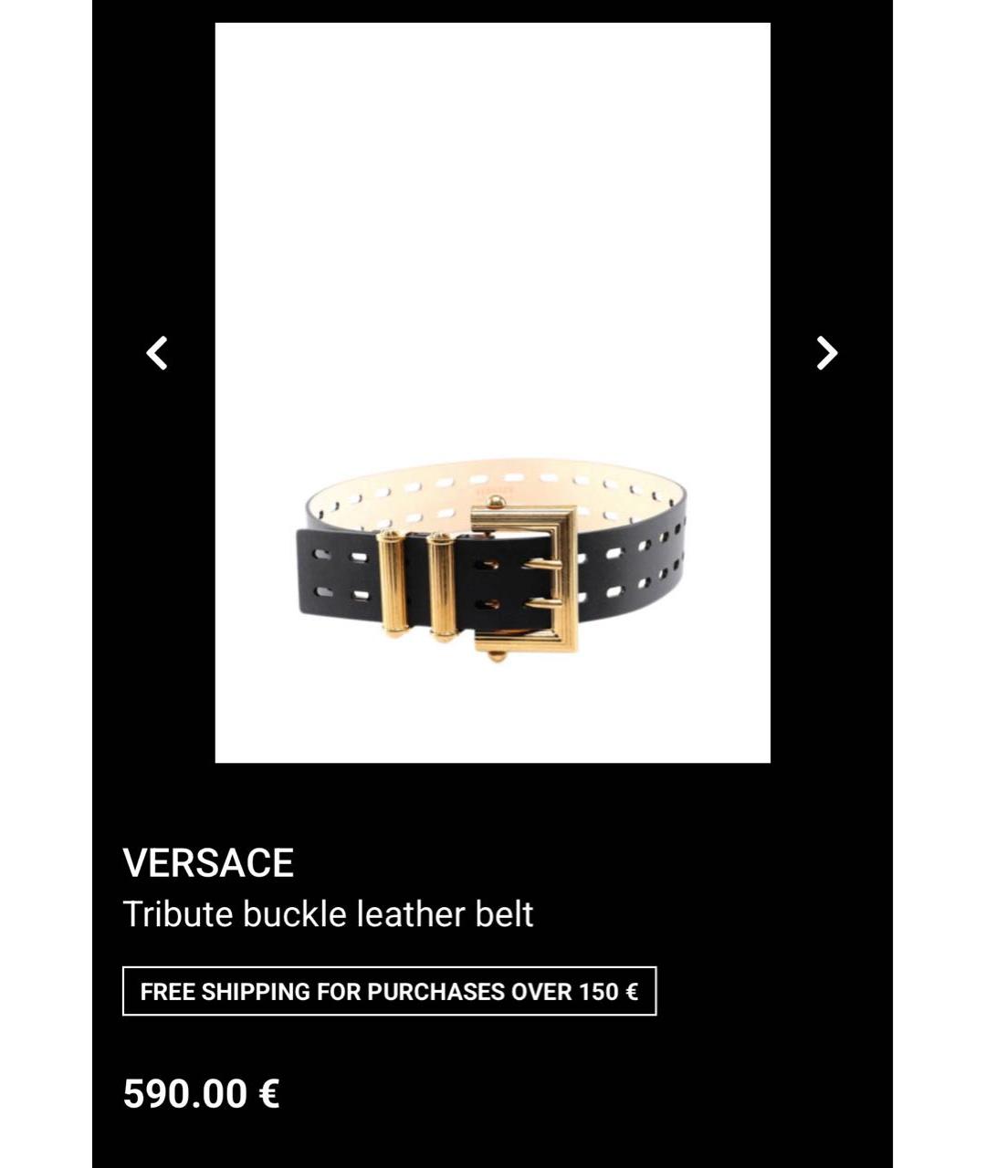 VERSACE Черный кожаный ремень, фото 6