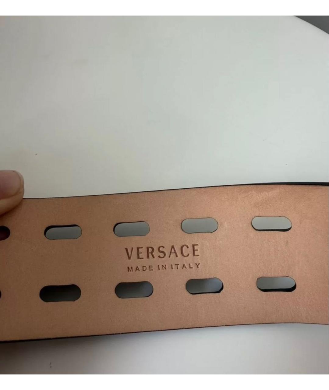 VERSACE Черный кожаный ремень, фото 3