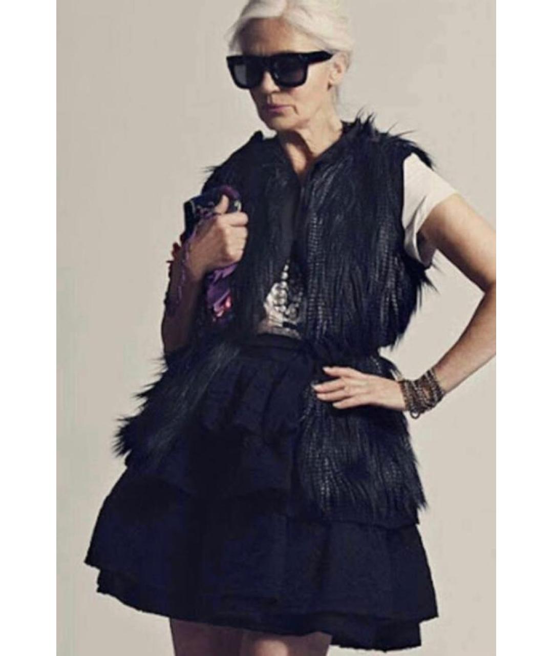 LANVIN Черная хлопковая юбка мини, фото 8