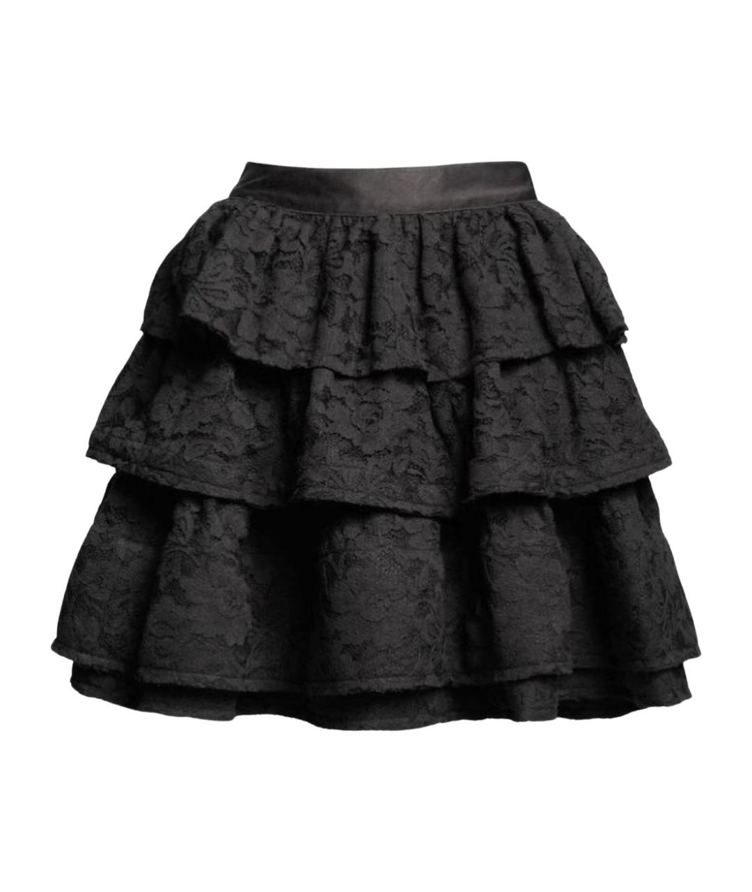 LANVIN Черная хлопковая юбка мини, фото 1
