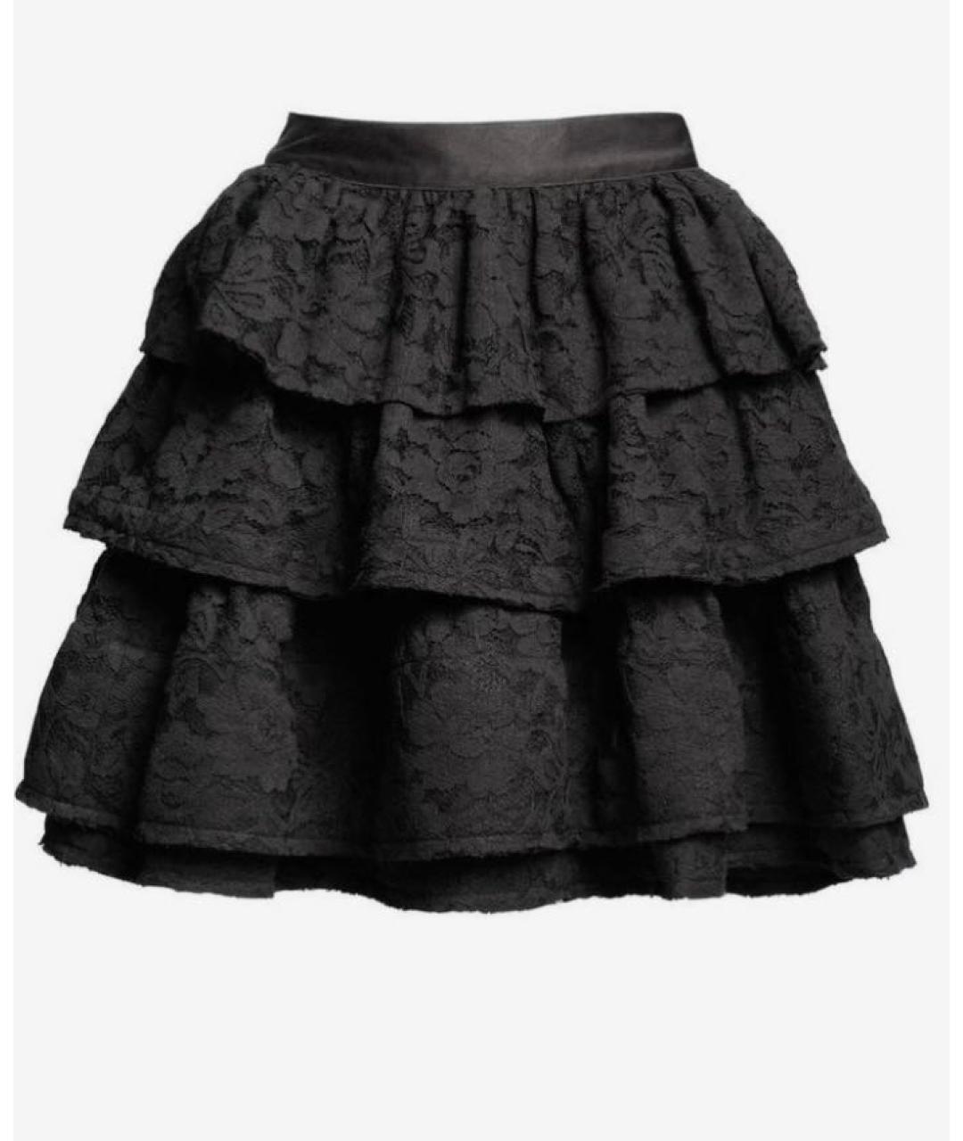 LANVIN Черная хлопковая юбка мини, фото 9