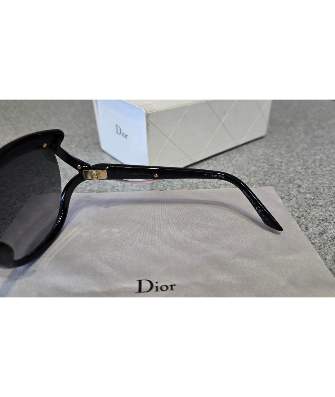 CHRISTIAN DIOR Черные пластиковые солнцезащитные очки, фото 3