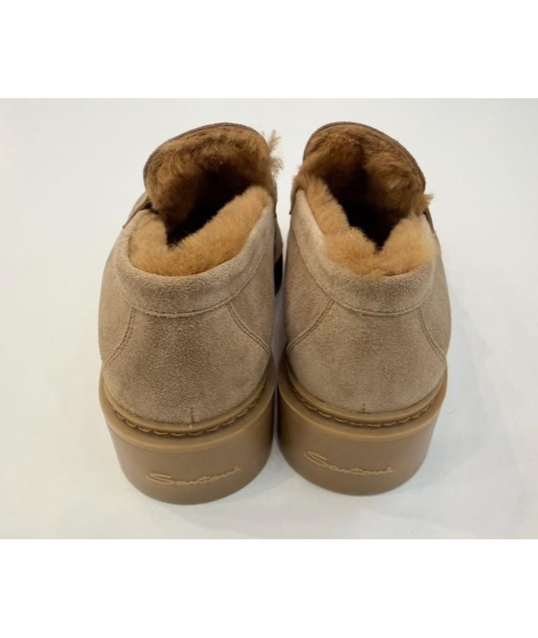 SANTONI Коричневые замшевые брогги и оксфорды, фото 4