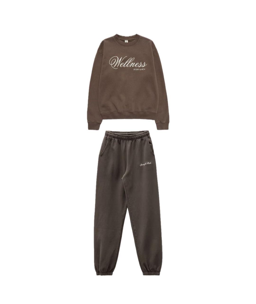 SPORTY AND RICH Коричневый хлопковый спортивные костюмы, фото 1