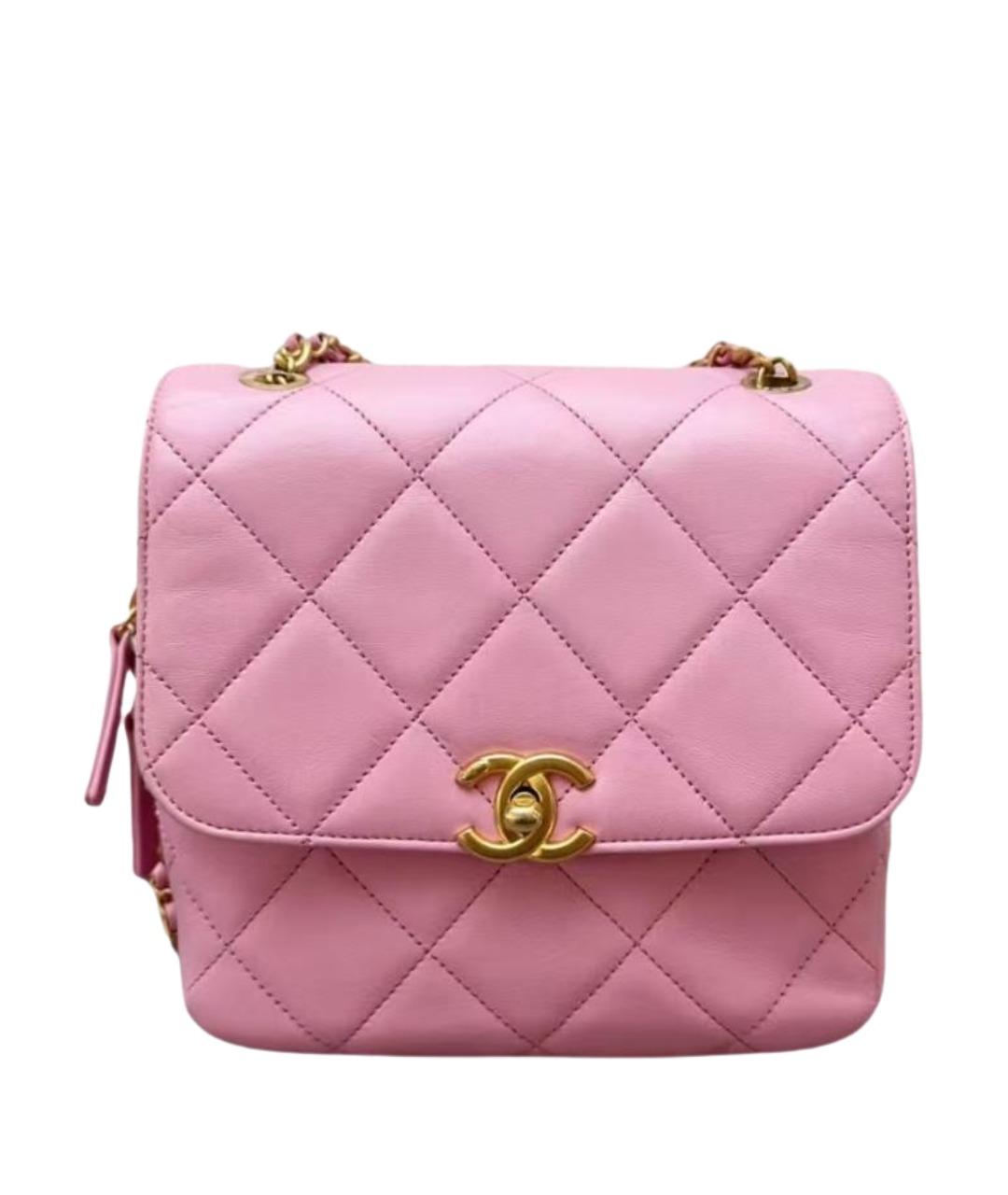 CHANEL Розовый кожаный рюкзак, фото 1